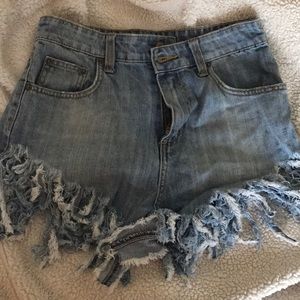 Carmar denim (from LF) high waisted fringe shorts
